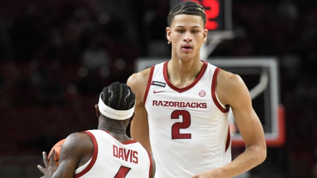 Razorbacks Trevon Brazile during the game with Old Dominion